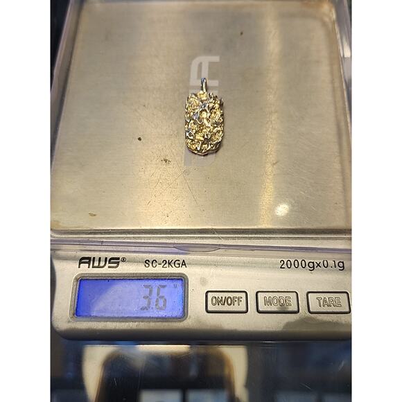 Nugget Charm Pendant .925 Sterling Silver. - Picture 5 of 5